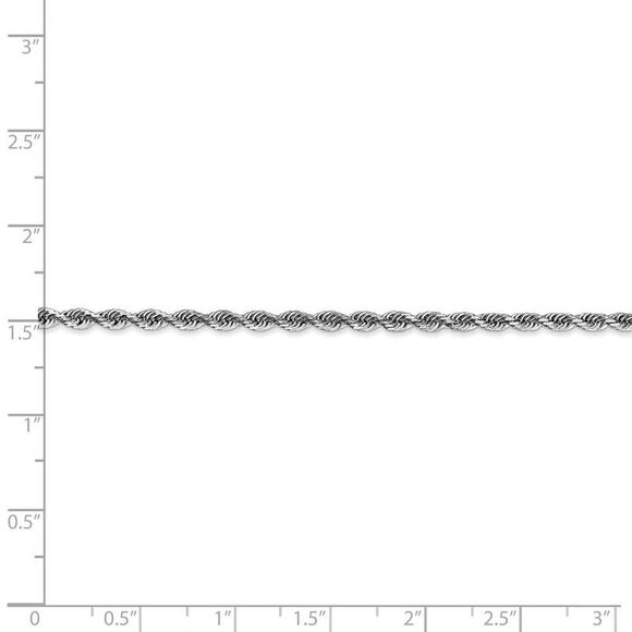 2.75mm 10k White Gold D/C Quadruple Rope Chain Necklace, 20 Inch - Picture 5 of 8